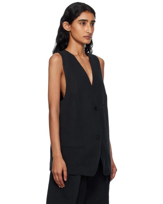 Frankie Shop Black Melrose Linen Vest