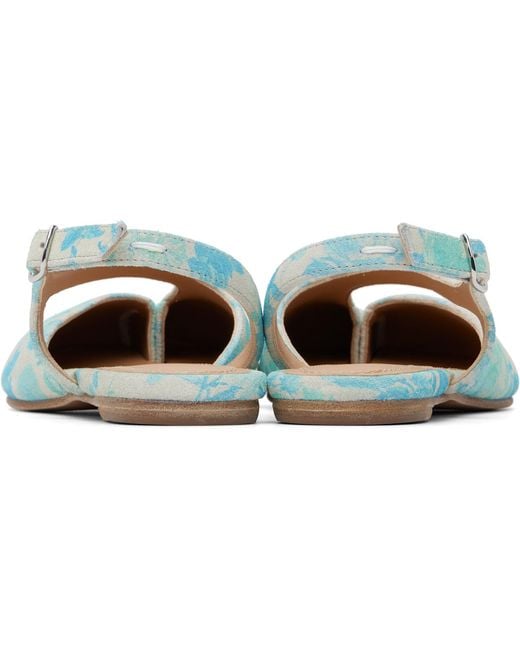 Maison Margiela Blue Tabi Slingback Ballerina Flats