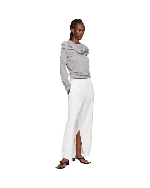 MM6 by Maison Margiela White Off- Cotton Sweatpants