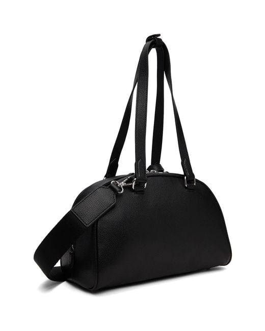 DIESEL Black 1Dr Dome Embossed Logo Leather Boston Bag for men