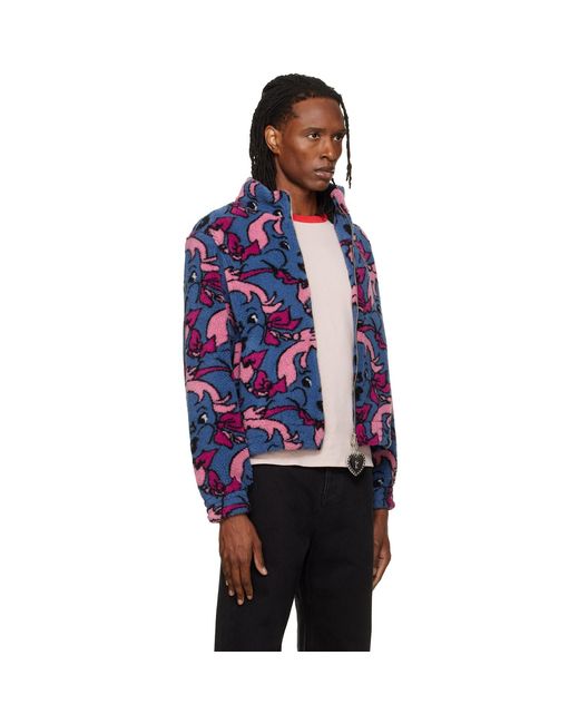 Chopova Lowena Blue Cheeky Girl Fitted Fleece Jacket for men