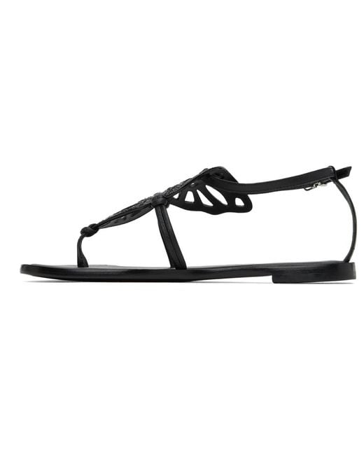 Sophia Webster Black Butterfly Flat Sandals
