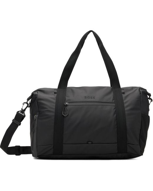 Boss Black Reflective-Detail Duffle Bag for men