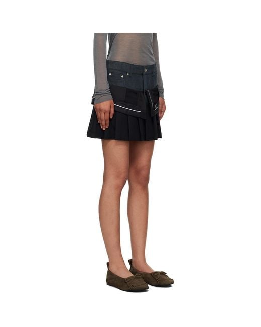 ANDERSSON BELL Black Inside Out Pleats Miniskirt