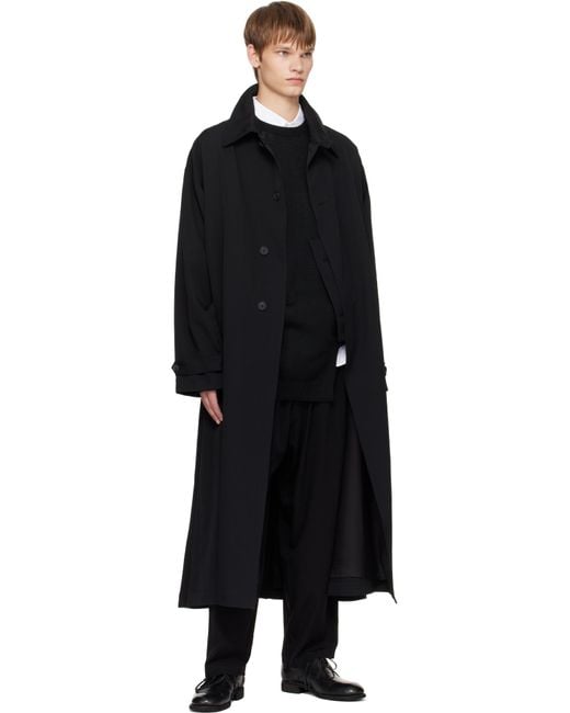Yohji Yamamoto 90s Wool Gabardine Coat WOOL GABARDINE LEFT SIDE