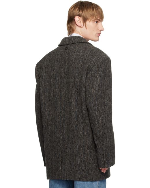 Wooyoungmi Black Double Half Coat for men