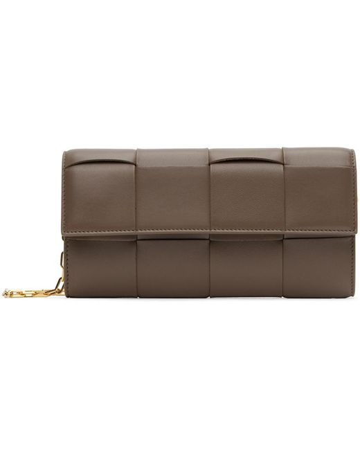 Bottega Veneta トープ フラップ バッグ Black