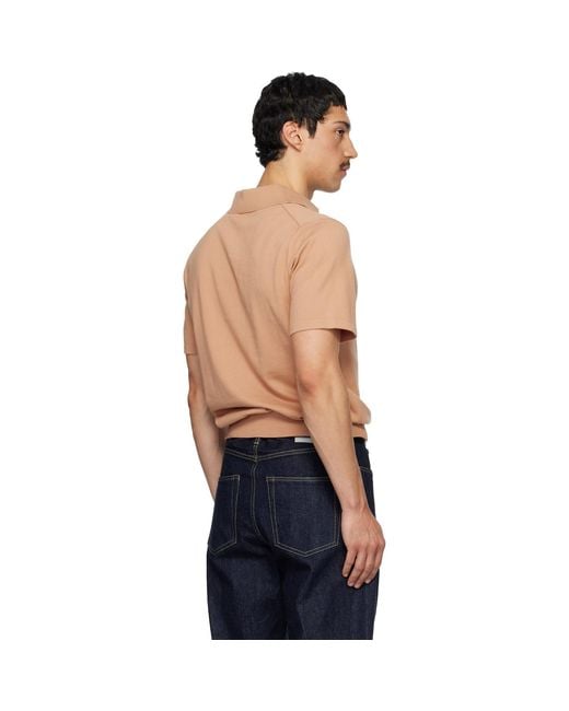 Paul Smith Blue Tan Short Sleeve Polo for men