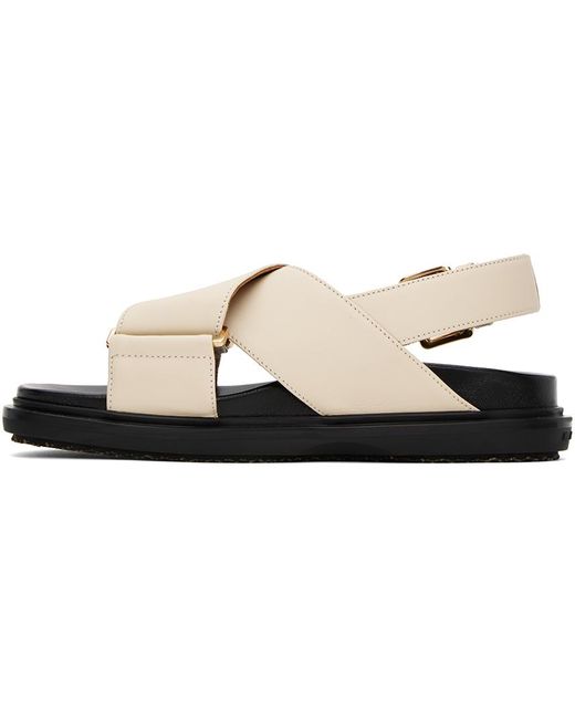 Marni Black Off-white Fussbett Criss-cross Sandals