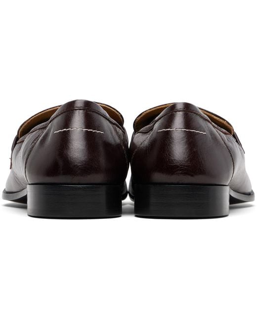 MM6 by Maison Margiela Black Swing-Toe Leather Loafers for men