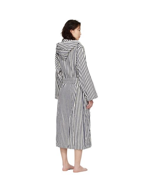 Tekla Black Terry Hooded Bathrobe
