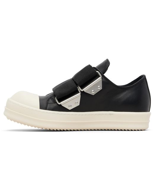 Rick Owens Black Temple Strap Low Sneakers for men