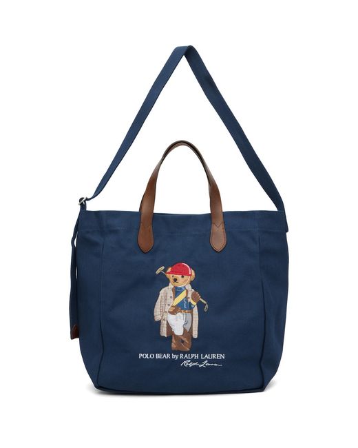 Polo Ralph Lauren Blue Polo Bear Canvas Shopper Tote for men