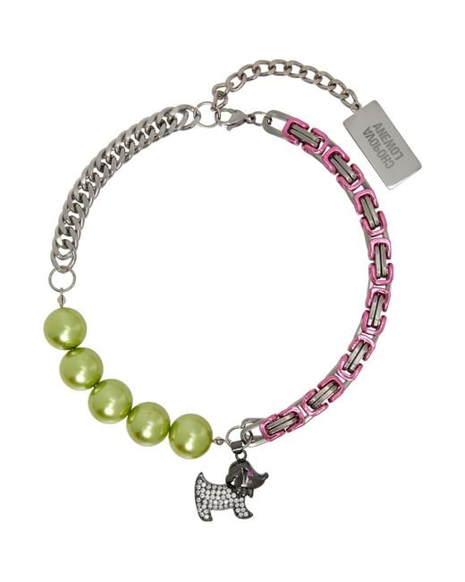 Chopova Lowena Metallic Patchwork Charm Necklace
