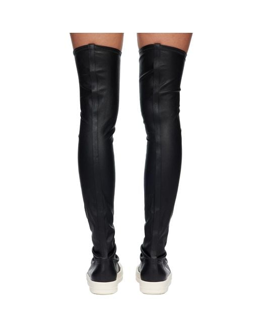 Rick Owens Black Temple High Stocking Sneaks Sneakers
