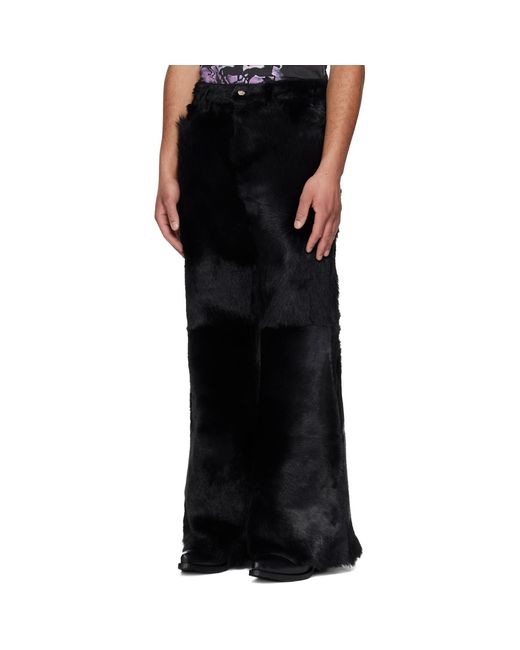 Lu'u Dan Black 'Year Of The Horse' Pony Phat Xl Leather Trousers for men