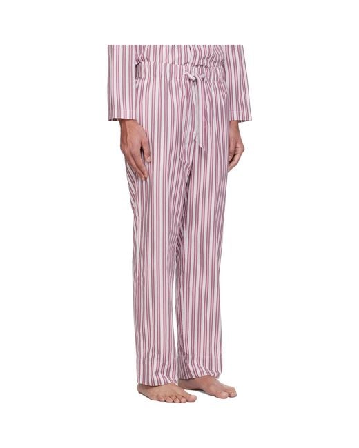 Tekla Red Poplin Pyjama Pants for men