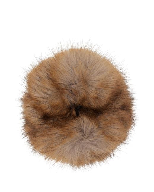 Balenciaga Brown Holli Faux Fur Scrunchie
