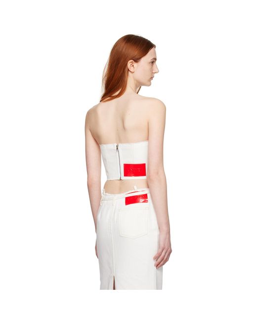 Juneyen White Raw Edge Denim Corset