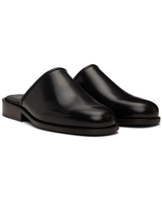 Lemaire Black Square Mules for men