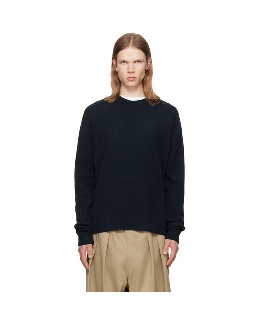 Maison Margiela Blue Virgin Wool Crewneck Sweater for men