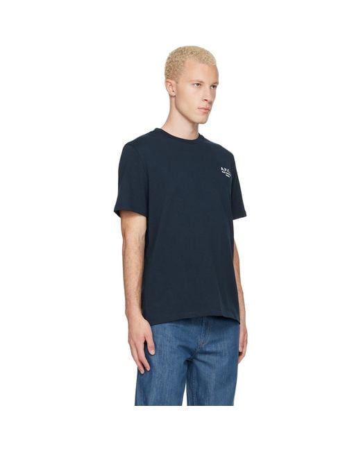 A.P.C. Blue Standard 'rue Madame' T-shirt for men
