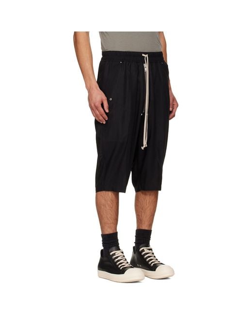 Rick Owens Black Temple Bela Pods Shorts for men