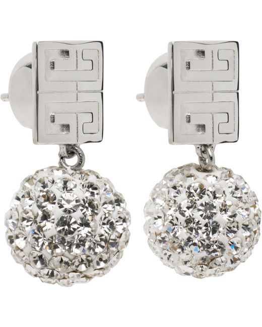 Givenchy White 4g Metalcrystal Earrings