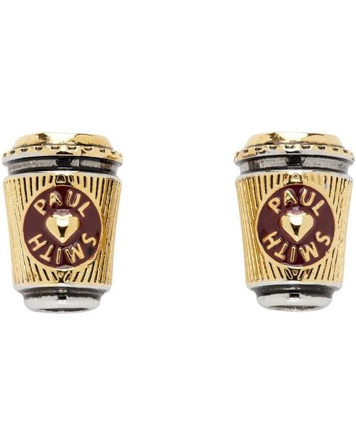 Paul Smith Black Gold & Silver Coffee Cup Cuff Links for men