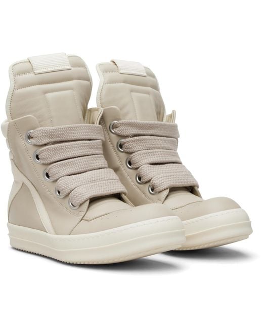 Rick Owens Natural Off- Temple Jumbolace Geobasket Sneakers for men
