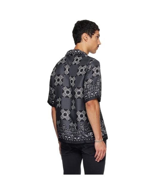 Amiri Black Ma Check Camp Shirt for men