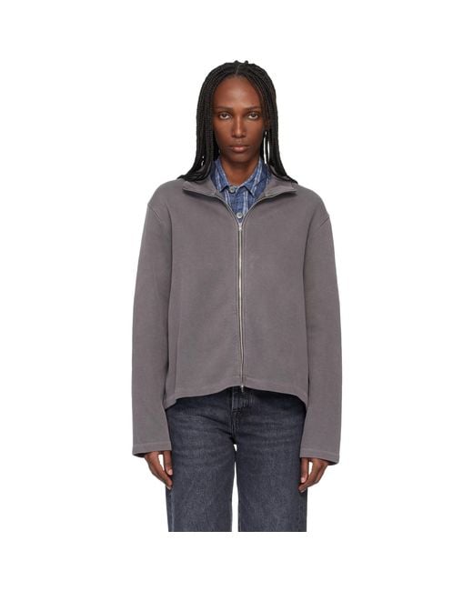 Our Legacy Black Shrunken Fullzip Sweatshirt