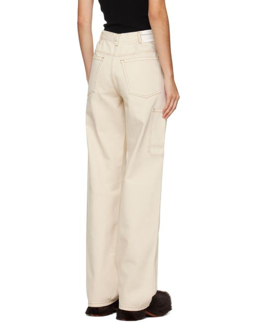 Dries Van Noten Natural Off-white Patch Pocket Jeans