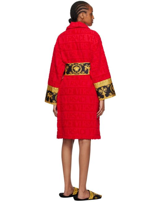 Versace Red 'i Heart Baroque' Robe