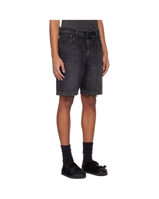 Acne Blue Loose Fit Denim Shorts for men