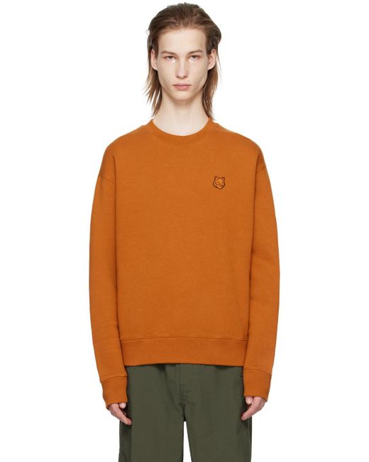 Maison Kitsuné Orange Bold Fox Head Sweatshirt for men