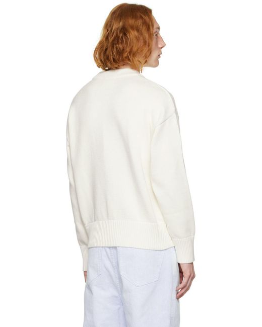AMI White Ami De Cœur Sweater for men