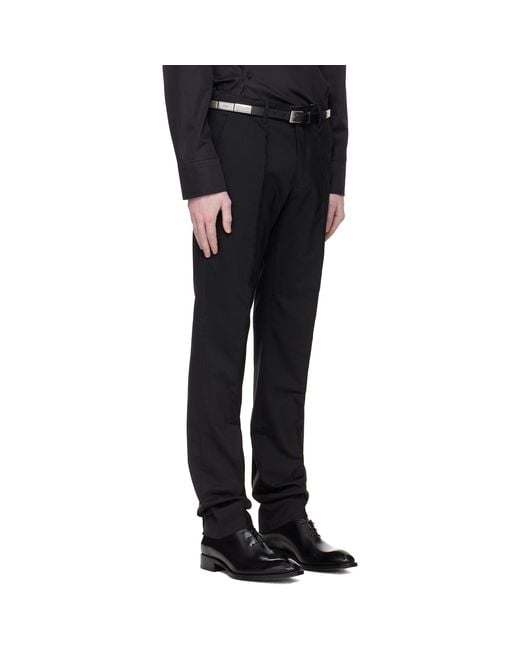 HODAKOVA Black Horse Hair Suit Trousers for men