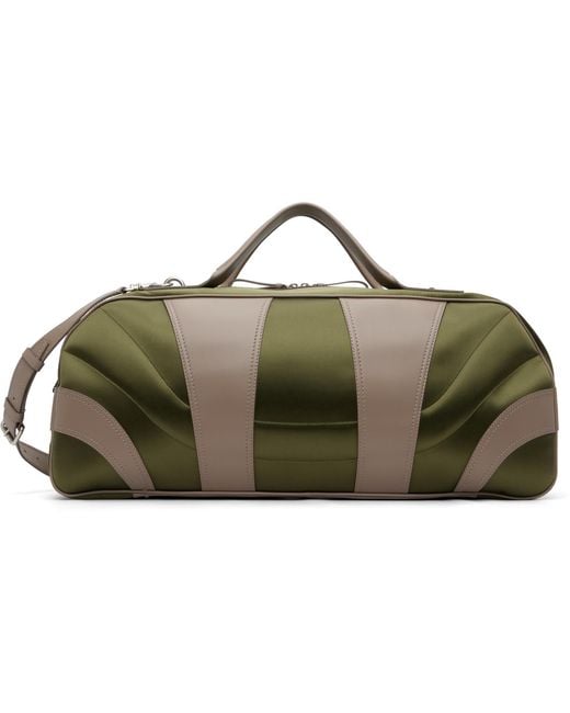 Dries Van Noten Black Taupe Satin Weekend Bag for men