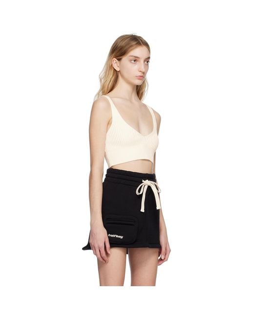 Halfboy Black Off- V-neck Tank Top