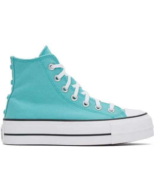 Converse Blue Chuck Taylor All Star Lift Platform Stars Sneakers