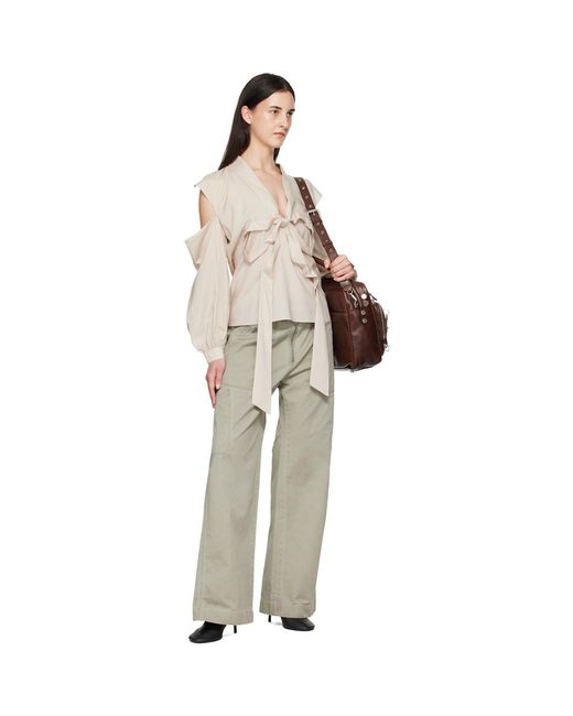 Acne Natural Twill Belt Trousers