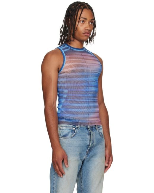 Jean Paul Gaultier Blue 'The Air' Tank Top for men