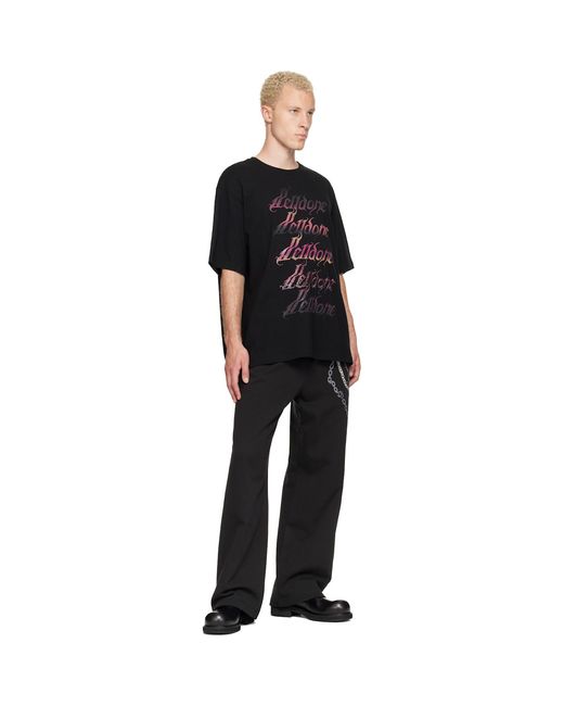 we11done Black Gradient Logo T-Shirt for men