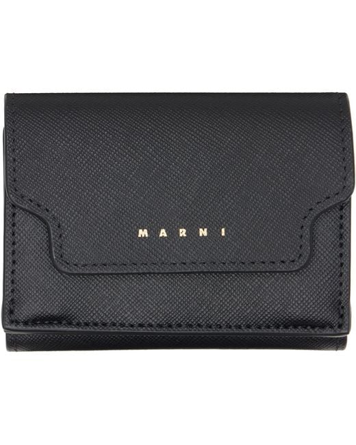 Marni Black Trifold Wallet for men