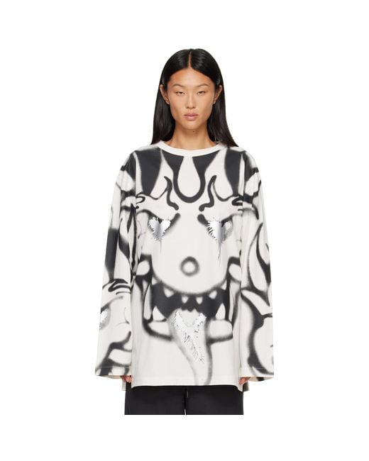 Y-3 Gray Off- Chito Edition Graphic Long Sleeve T-Shirt
