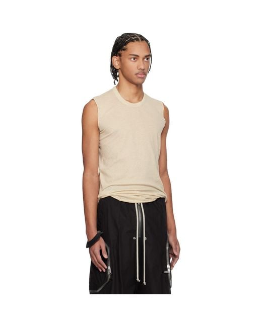 Rick Owens Black Off- Temple Basic Sl Tank Top for men