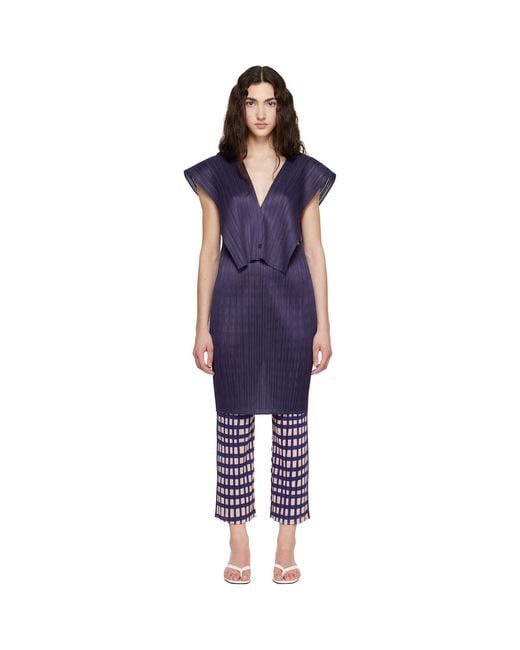 Pleats Please Issey Miyake Blue Lucid Pleats Top