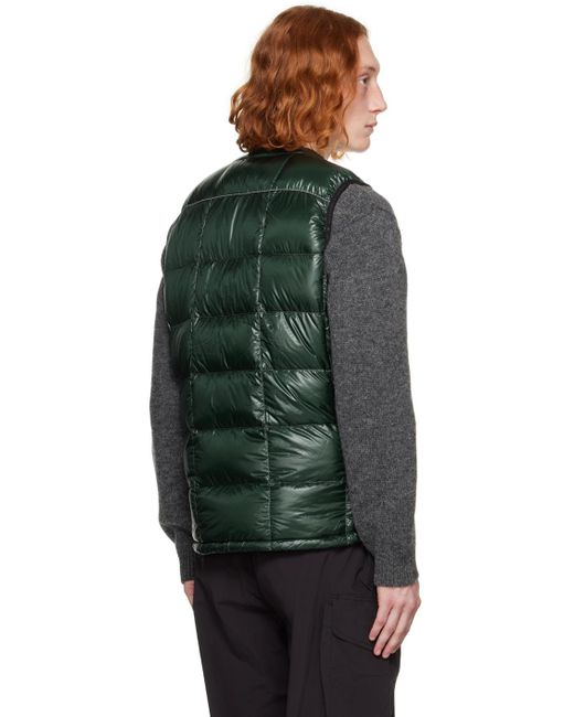 And Wander Green Diamond Stitch Down Vest for men