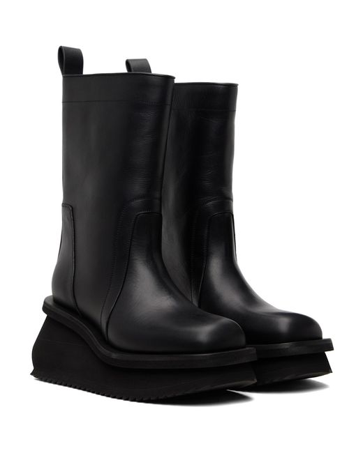 Rick Owens Black Low Factory Pull On Chelsea Boots for men